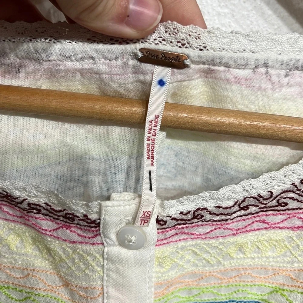Free People Sheer Oversized Boho Blouse - Picture 2 of 3